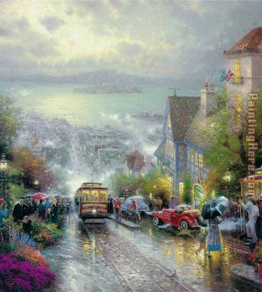 Thomas Kinkade HYDE STREET AND THE BAY SAN FRANCISCO